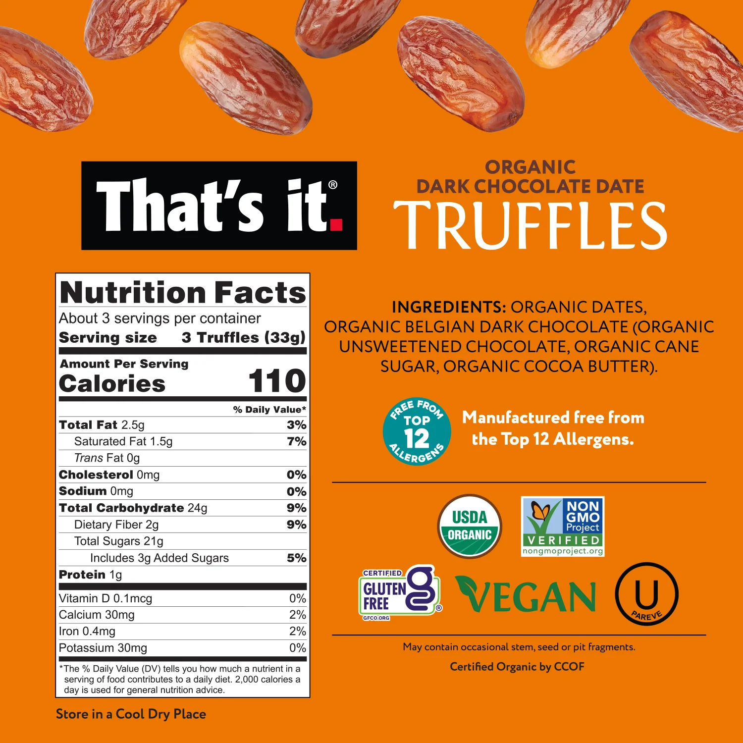 Organic Dark Chocolate Date Truffles (3 Packs) - Image 3