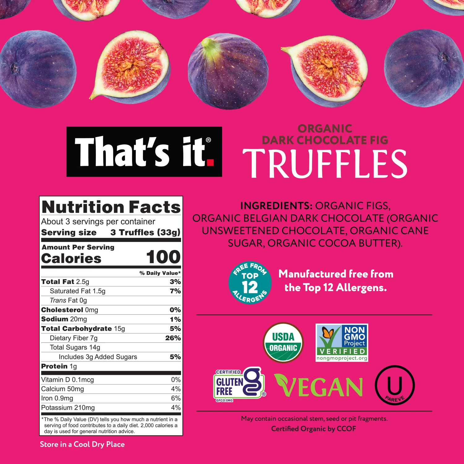 Organic Dark Chocolate Fig Truffles (3 Packs) - Image 3