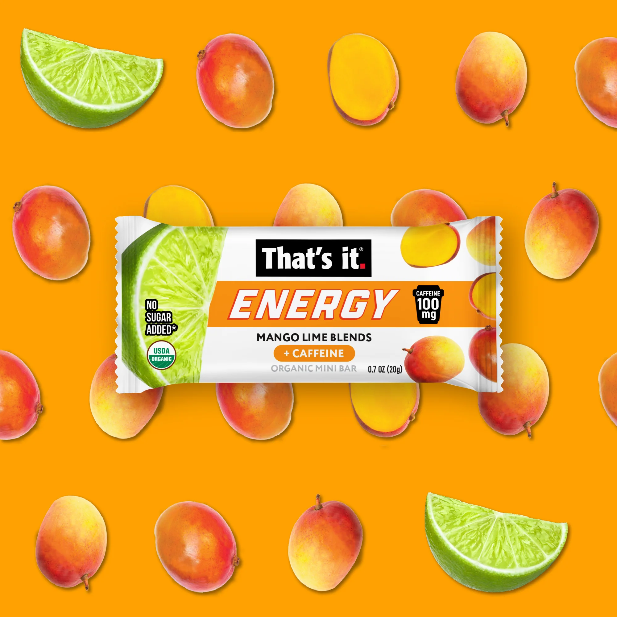 Mango Lime Blends Organic Energy Mini Bars 100mg - Image 7