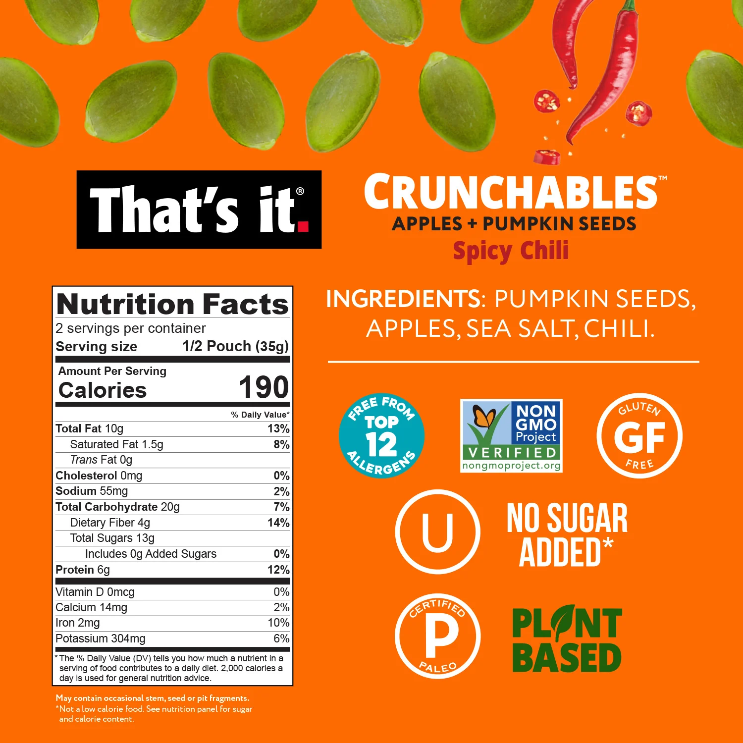 Apple + Pumpkin Seed Crunchables - Spicy Chili - Image 3